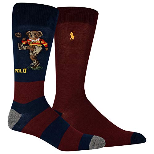 Polo Ralph Lauren Men's Tossed Martini Bear Slack Socks 2 Pack