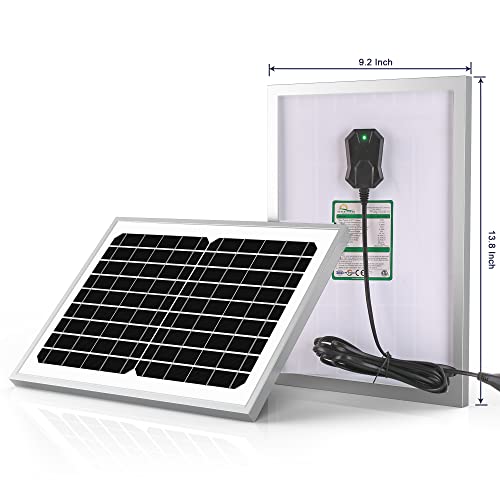 Suner Power 12V Waterproof Solar Battery Trickle Charger & Maintainer - 10 Watts Solar Panel Built-In Intelligent Mppt Solar Charge Controller + Tubular Mount Bracket + Sae Connection Cable Kits #TOP5