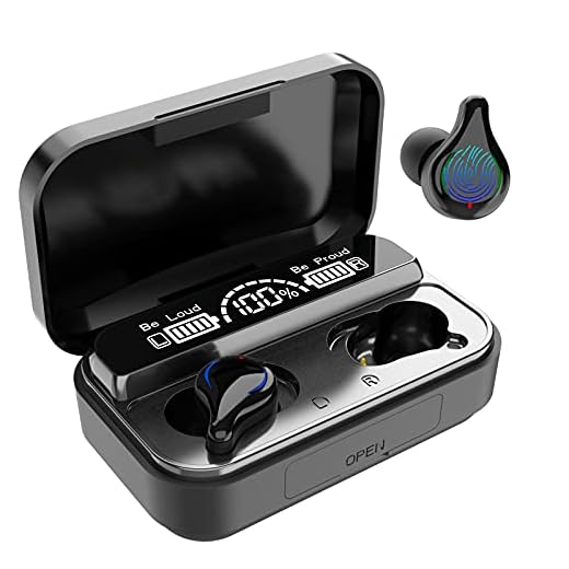 Wireless Earbuds, Bluetooth 5.2 in-Ear Headphones with 100H Playtime Charging Case, IPX5 Waterproof True Wireless Ear Buds, TWS Stereo Sports Earphones with Built-in Mic Compatible with iPhone/Android