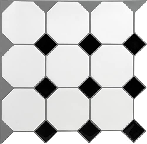 Wall Pops NH3886 Tetra Backsplash Tile, White & Off-White