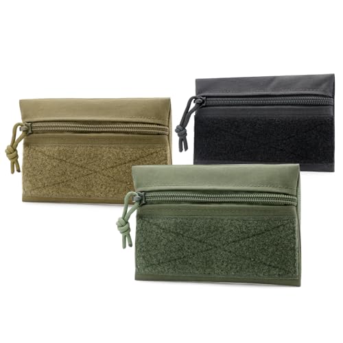 Qavctw 3 Pack Tool Pouch Zipper Bag Tactical Utility Pouches with Hook and Loop Multipurpose Storage Organizer Tool Pouches