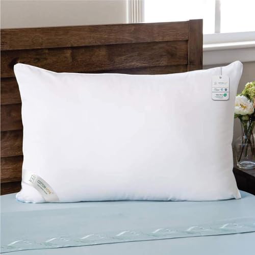 Cotton Home Comfort Pillow 45 cm X 70 cm Bed Pillows for Sleeping Standard Lightweight Sleep Pillow Pillows for Back and Stomach Sleepers (White) Pack of 1