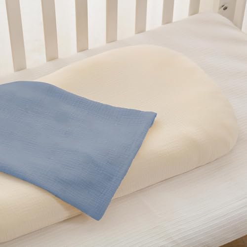 Image of guruixu Muslin Baby Lounger Cover 2 Pack, 100% Cotton Infant Lounger Cover, Soft & Breathable Replacement Slipcover, Compatible with Snuggle Me Newborn Lounger (Tradewinds,Cream)