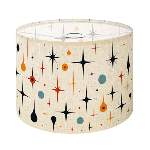 Lampshades Lamp Shades Boho 1 Pack Mid Century Fifties Modern Atomic Retro Luxurious Light Shade for Table Lamps Floor Lamps Drum Lamp Shades Lampshade Replacement