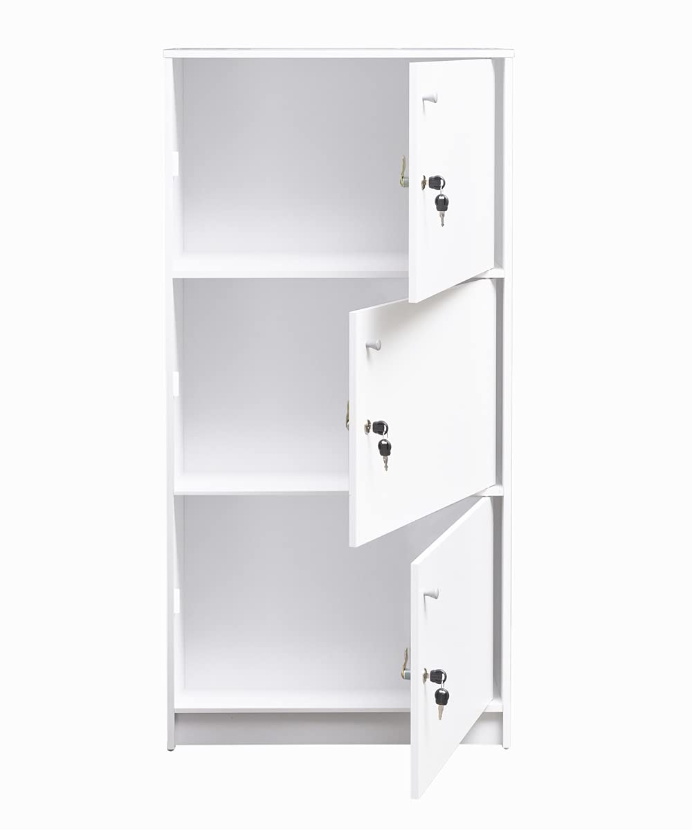 WT-EASYCARE Engineered wood Cabinet with 3 Doors (Size-122 x 39.8 x 60 cm) | Storage Cabinet | Storage Shelf | Cabinet with 3 Doors - (White)