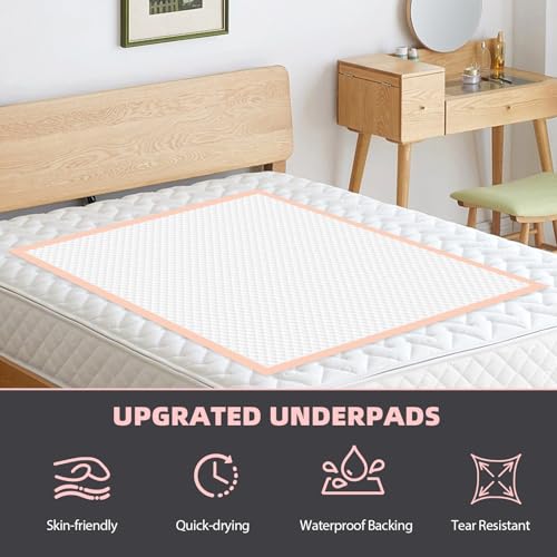Image of MKISS Tear-Resistant Oversized Bed Pads 40 inch x 60 inch(40 Counts), Heavy Duty Ultra Absorbent Underpads, Chucks Pads Disposable for Adults, Children, Babies, Elderly and Pets