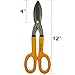 TOOLMAK Tin Snips 12 Inch Straight Pattern Tinners Snips with Comfort Grip Sheet Metal Cutting Shears Heavy Duty