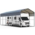 EROMMY 14'x30' RV Carport, Heavy Duty Carport with Reinforced Metal Frame, Weather-Resistant Galvanized Steel Roof Car Shelters, Metal Outdoor Car Shed for RV, 2 Cars, Truck, Boat and SUV, Gray