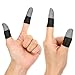 10 Pcs Silver Fiber Gaming Finger Sleeves, Finger Cots Anti Sweat Touch Screen Gloves Thumb Protector Compatible with All Touchscreen Devices, Black