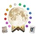 mono living 4.7 Inch Moon Lamp for Adults - 16 Color LED Light Up Moon Ball, Realistic 3D Night Light with Remote & Timer - Unique Thanksgiving & Christmas Gifts