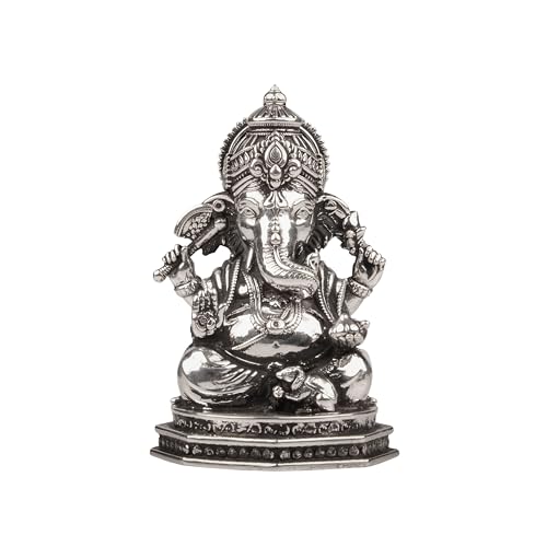 Image of Artarium Pure 999 Silver Divine Ganesha Murti (16gm), Ganpati Bappa Idol for Pooja, Home Mandir, Office Decor, Auspicious Gift for Diwali, Housewarming & Festivals - 3 Inch