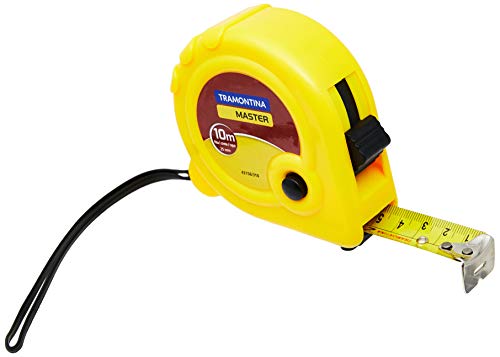 Tramontina 43156310, Trena com Fita de Aço Capacidade 10M, Amarelo