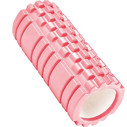 13" Pink Foam Roller - For Self Massage Exercise, Back Pain, Legs, Yoga, Relieve Muscles, Physical Therapy, Body Stretching, Deep Tissue - Medium Density #TOP25