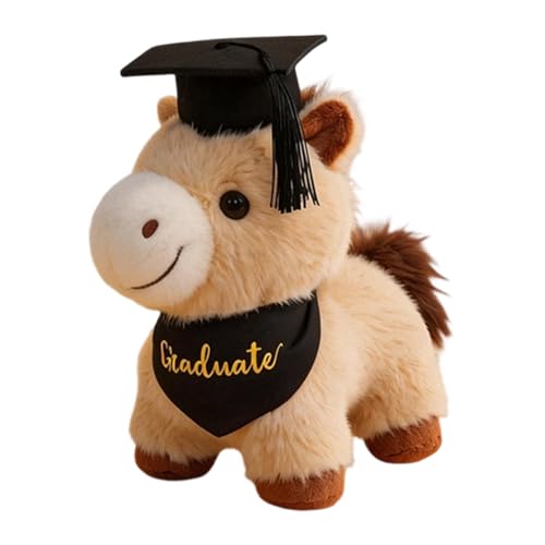 Générique Peluche Cheval de Réussite | Coussin Doux et - Animal en Peluche Doux et de Graduation,pour Câlins Dormir Déco Chambre Canapé