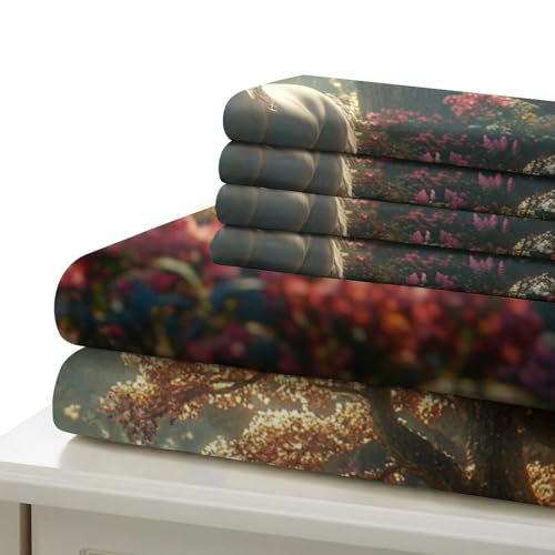Parure de couette microfibre licorne 3D haute densité 2 personnes