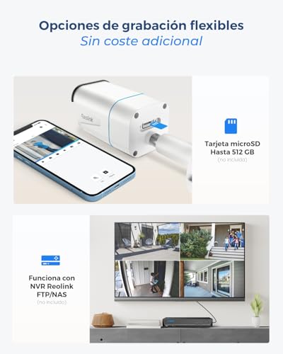 Miniatura 6 de Reolink 4k 8mp Camara Vigilancia Poe Con Foco, Detección De Personas Vehículos Pets, Zoom Óptico 5x, Color Visión Nocturna Lapso De Tiempo Audio Bidireccional, Ranura Para Tarjetas Microsd, Rlc-811a