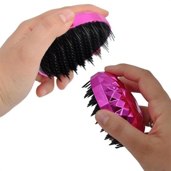 By Nevser® Neon Pembe Düzleştirici Tarak Geniş AralıklıHer Saç Tipine Uygun Fırçalı Saç Düzleştirici