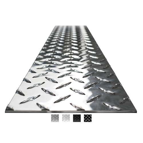 12in. X 120in. - DiamondLife Diamond Plate Sheet Metal, Heavy-Duty Genuine Commercial-Grade Mill Finish Diamond Plate Aluminum Sheet, USA Made Aluminum Tread Plate - Natural