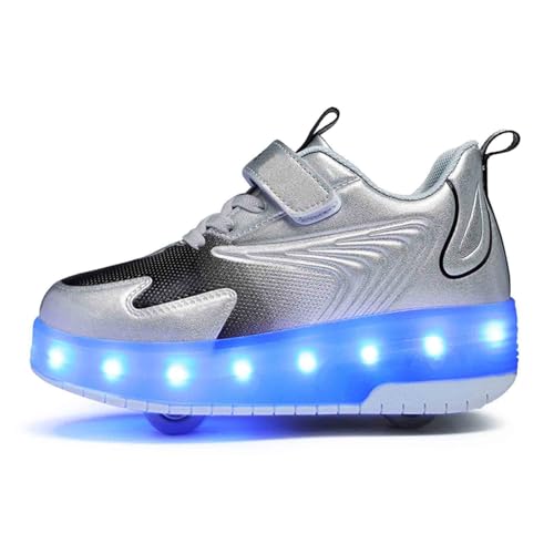 7 Modes Roller Skate Shoes with 2 Wheels, Sneakers for Kids Boys Girls Birthday Thanksgiving Christmas Day2