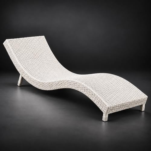 Image of India Outdoor Swimming Poolside Lounger Beach Sunbathing Lawn Patio Chaise Lounge Sun Lounger Chair (White)