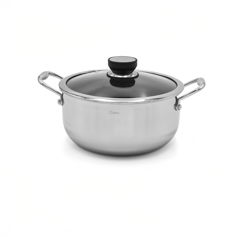 Set de sartenes y ollas con tapa de acero inoxidable para inducción invisible, anti rayaduras | 9 piezas | Full Induction | Cocinas de Inducción Invisible| Cocinas bajo encimera | Cloen.