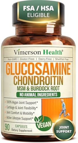 Vegan Glucosamine Chondroitin MSM – Joint Supplements for Men and...