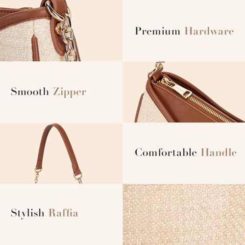 Missnine Shoulder Bag for Women Small Purse Trendy Clutch Hobo Bag Vegan Leather Mini Handbag with Zipper Closure4