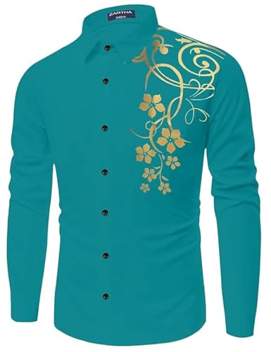 Image of Men's Solid Cotton Regular Fit Full Sleeve Collared Neck Casual Shirt for Men Stylish Latest, Formal