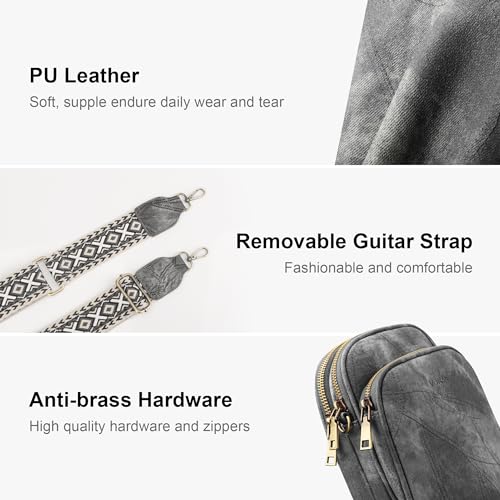 VONAL Leather Crossbody Purse for Women Triple Pockets Designed Shoulder Bag2