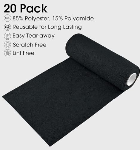 Image of Reusable Kitchen Towel 2Roll 40 Sheets 8000+Times Washable Highly Absorbent Lint and Streak Free Tear-Away Towels 10X Cheaper Microfiber Cleaning Cloth MultipurposeUse for Home Cleaning(Black)