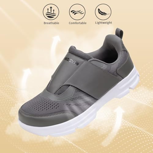 Image of Diabetic Shoes for Men Extra Wide Walking Shoes Swollen Feet Shoes for Neuropathy Adjustable Closure with Arch Support