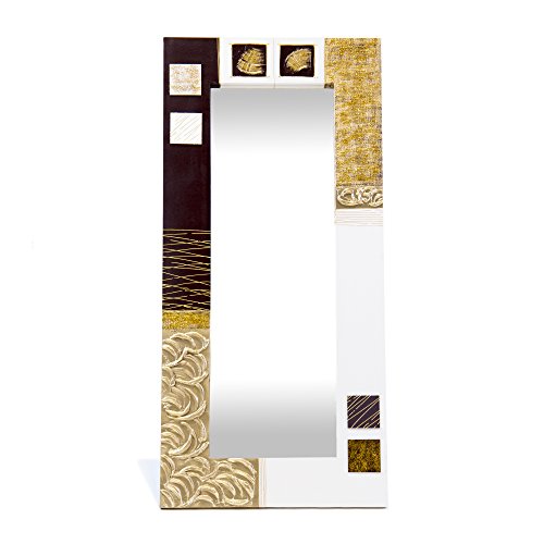 Lohoart L-1040-1 - Espejo sobre Lienzo Pintado Artesanal, Espejo Pared Color Oro, Medidas: 150X70X15 cm Cover