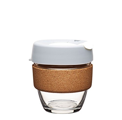 KeepCup 8oz Reusable Coffee Cup. Toughened Glass Cup & Natural Cork Band. 8-Ounce/Small, Fika