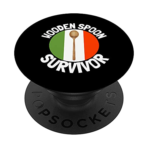 I Survived The Wooden Spoon - Cuchara de madera para crianza italiana PopSockets PopGrip Intercambiable