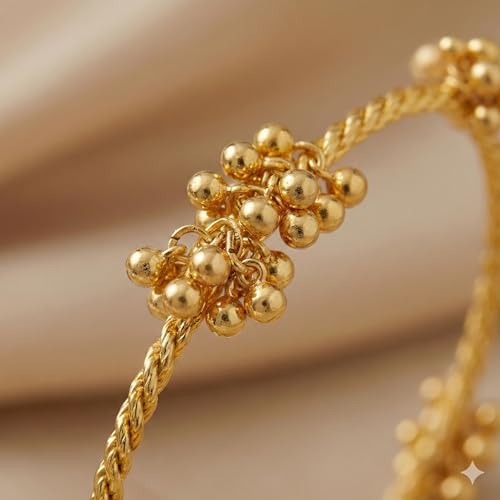 Image of Swara Creations Traditional Kashmiri Ghungroo Latkan Bangles Set for Women and Girls|Set of 4 Bangles