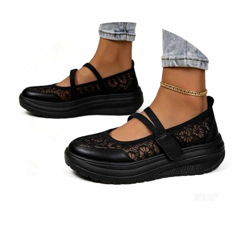 Mules en cuir plateforme contre la fatigue des pieds pour femmes