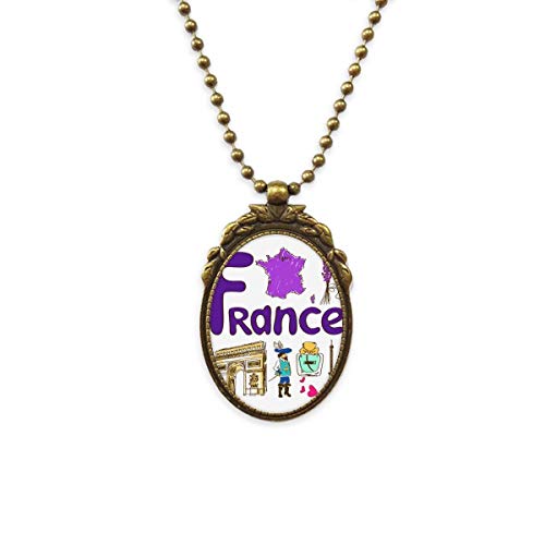 Collier Laiton Antique avec Pendentif Symbole National Cadeau Idéal