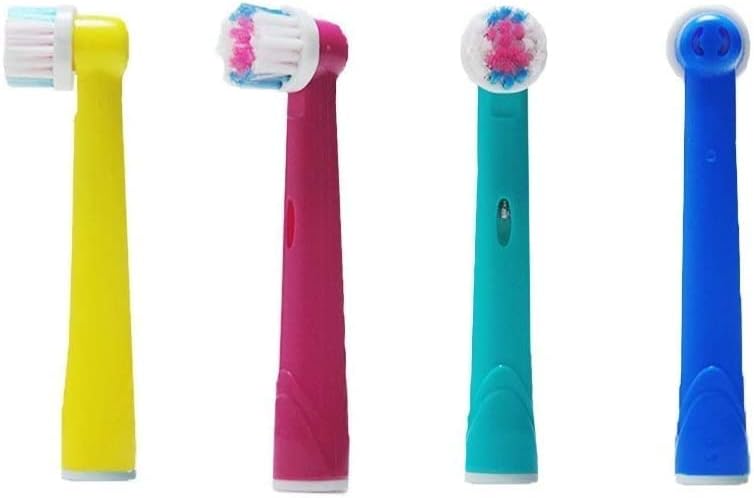 Miniatura 7 de Cabezales de cepillo para niños compatibles con cepillo de dientes Oral-B, colores rojo, azul, amarillo y verde azulado, niños a partir de 3 años,