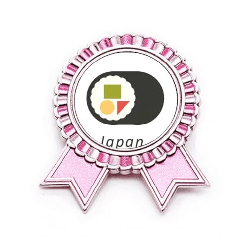 Broche japonaise Maki Sushi Rose en métal taille M pour vêtement