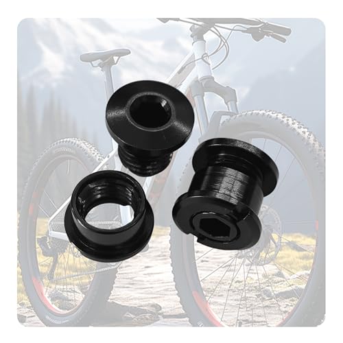Runseaway 5PCS M8 Chainring Bolts, 7075 Aluminum Alloy Bike Crankset Screws, Single Chainwheel Fixing Hardware for MTB Road BMX Bicycle, CNC Nuts, Black - Thumbnail 3