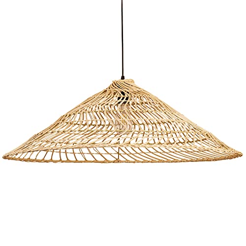 Luminaires suspendus en rotin tissés à la main pour îlot de cuisine