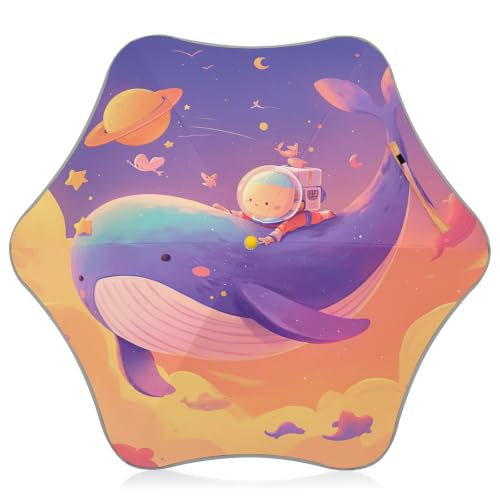 Parapluie enfant baleine bleu coucher de soleil réfléchissant et anti-UV pour fille et garçon