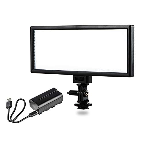 VILTROX L132T 3300K~5600K LED Videoleuchte Dimmable Panel Licht LED für DSLR Kamera mit NP-F550 Akku und USB Ladegerät