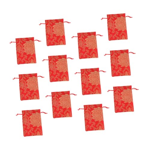 GOOHOCHY 12個 風刺繍巾着袋 小物収納になジュエリーポーチ 抽繩付きバッグ パーティーや結婚式の バッグ キャンディーやお菓子入れにも適用