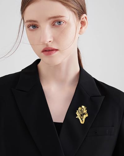 Image of Couples Kiss Shape Brooch Pins For Women Men Fashion Unique Corsage 3D Portrait Abstract Art Lovers Face Badge Lapel Pin Dress Suit Clothes Accessories Vintage Unisex Jewelry