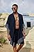 COOFANDY Men's Cardigan Lightweight Cotton Sweater Kimono Style Cloak Open Front Cape,Navy Blue,X-Large