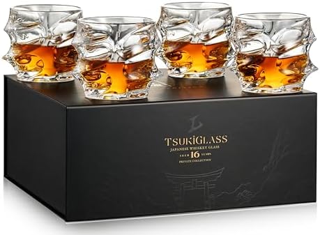 TSUKIGLASS® Storm Premium Japanese Crystal Whiskey Glasses Set of...