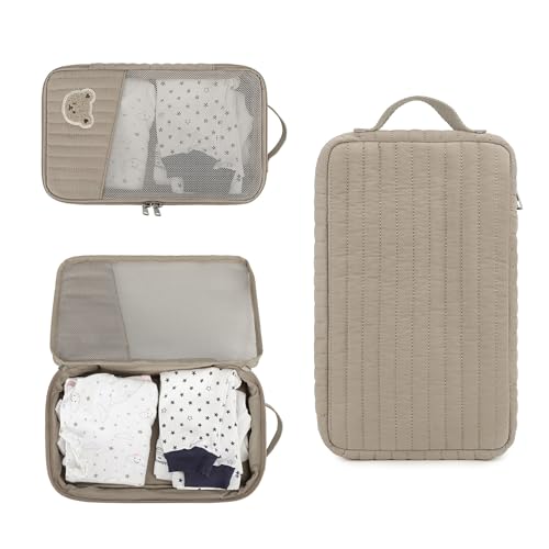 Bolsa organizadora para pañales marrón portátil miniatura 5