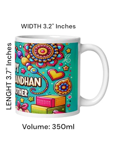 Image of Better Gift Flowers Happy Rakshabandhan Mug, Round Shaped Multicolor Themed Coffee Mugs, Mug for Gifting, Gifting Items for Family, Friends & Closed Ones