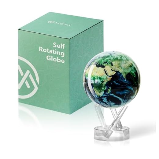 MOVA Globe Raumreihe Erde mit Wolken 4.5"mit Basis, Solarbetriebene Drehkugel, Einzigartiges Geschenk und Heim-oder Schreibtischdekoration